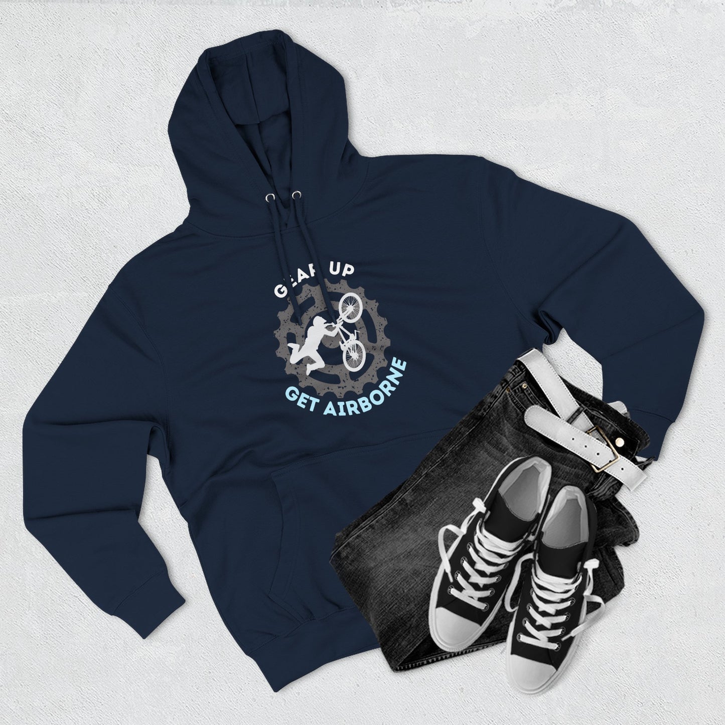 Get Airborne Fleece Hoodie - Perfect for Outdoor Adventures, Gifts for Sports Lovers, Casual Wear, Winter Wardrobe, Cycling Gear
