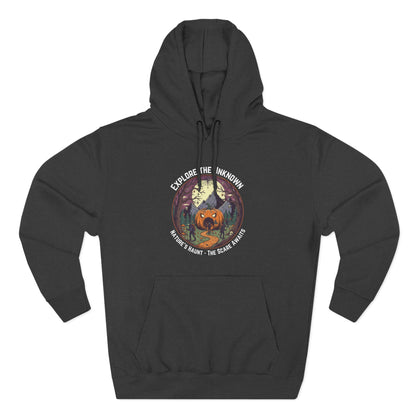 Nature's Haunt Halloween Fleece Hoodie, Cozy Sweatshirt, Adventure Apparel, Gift for Explorers, Unisex Hoodie
