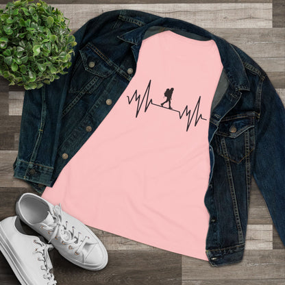 Hiker Mountain Heartbeat Women's Cotton T-shirt