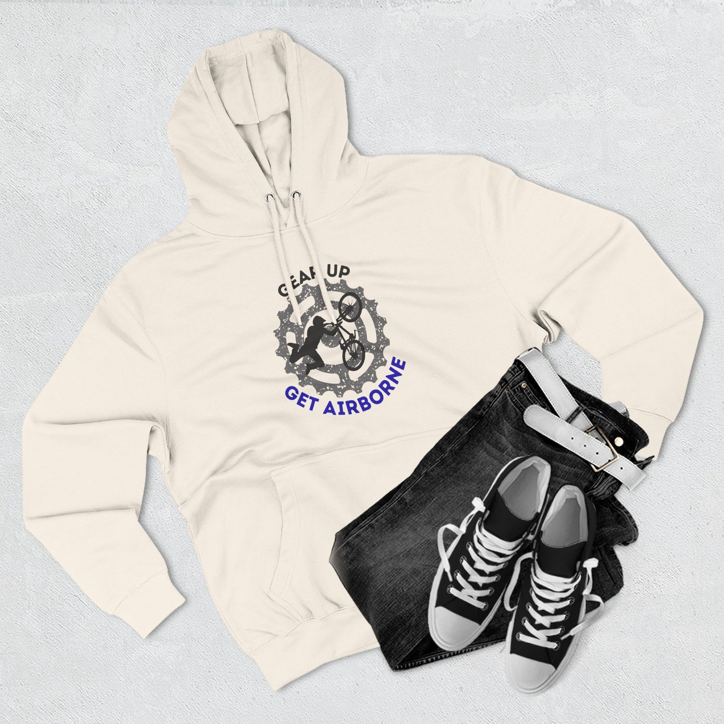 Get Airborne Fleece Hoodie - Perfect for Outdoor Adventures, Gifts for Sports Lovers, Casual Wear, Winter Wardrobe, Cycling Gear