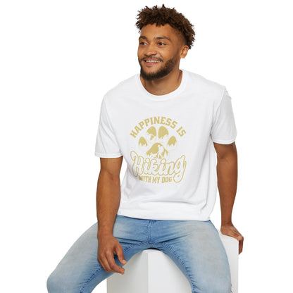 Hiking with My Dog Unisex Softstyle T-Shirt