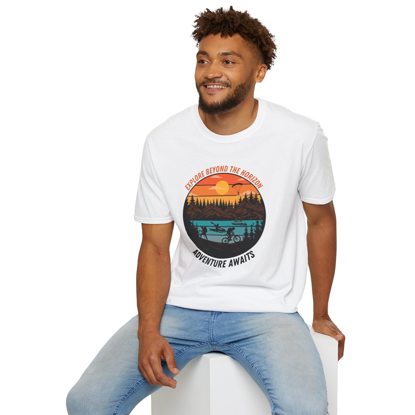 Explore Beyond the Horizon Adventure Unisex Softstyle T-Shirt