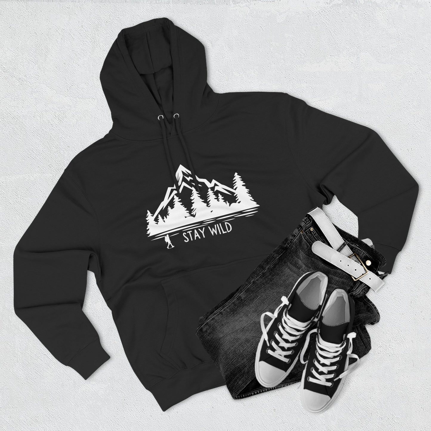 Stay Wild - Fleece Hoodie - Perfect for Outdoor Adventures, Gifts for Nature Lovers, Casual Wear, Winter Wardrobe
