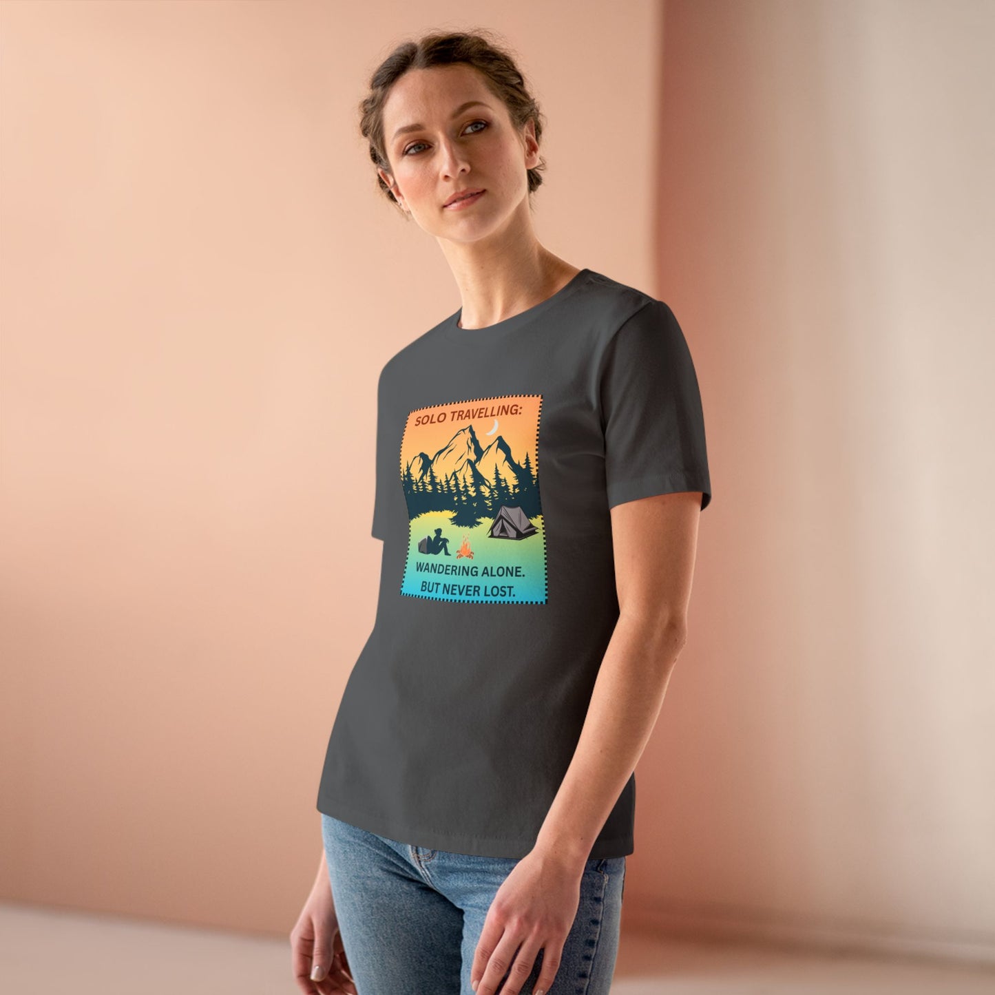 Women's Tee - Solo Travelling: Wandering Alone But Never Lost