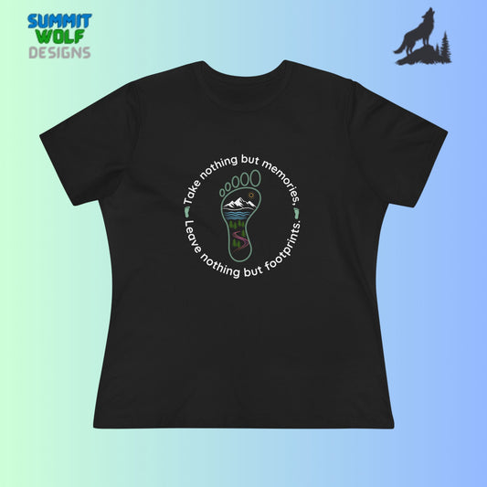 Women's Cotton Tee - Take Memories Leave Footprints