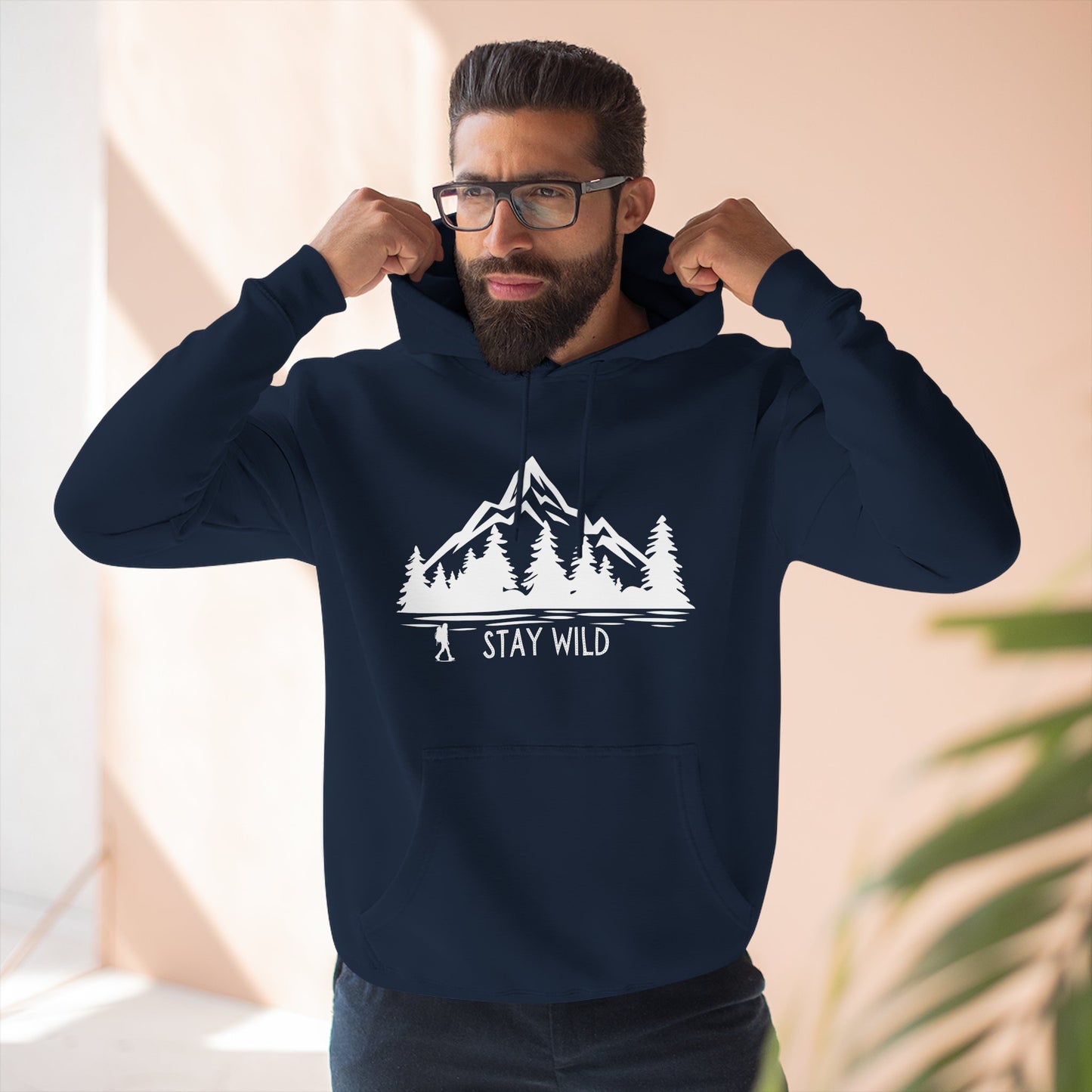 Stay Wild - Fleece Hoodie - Perfect for Outdoor Adventures, Gifts for Nature Lovers, Casual Wear, Winter Wardrobe