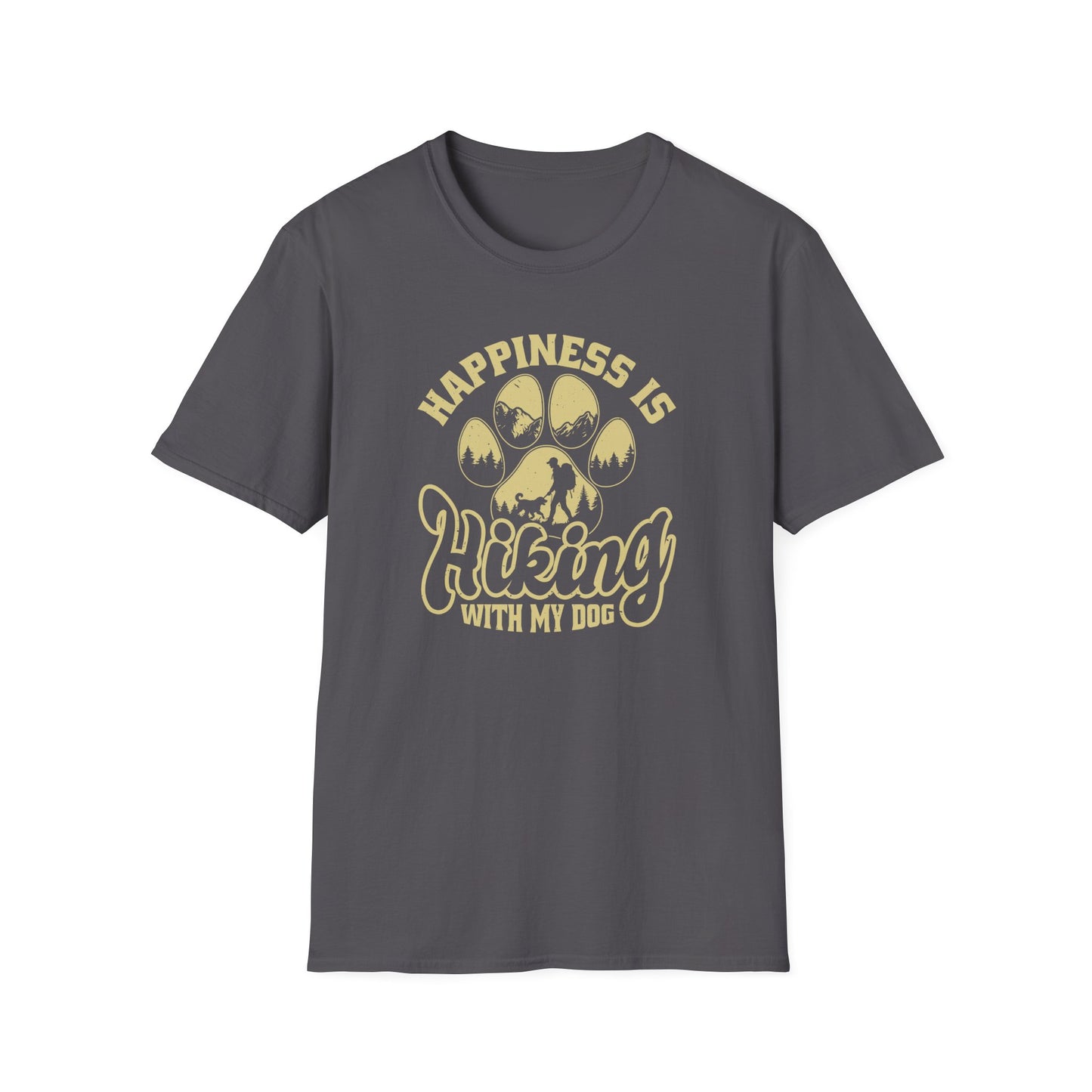 Hiking with My Dog Unisex Softstyle T-Shirt