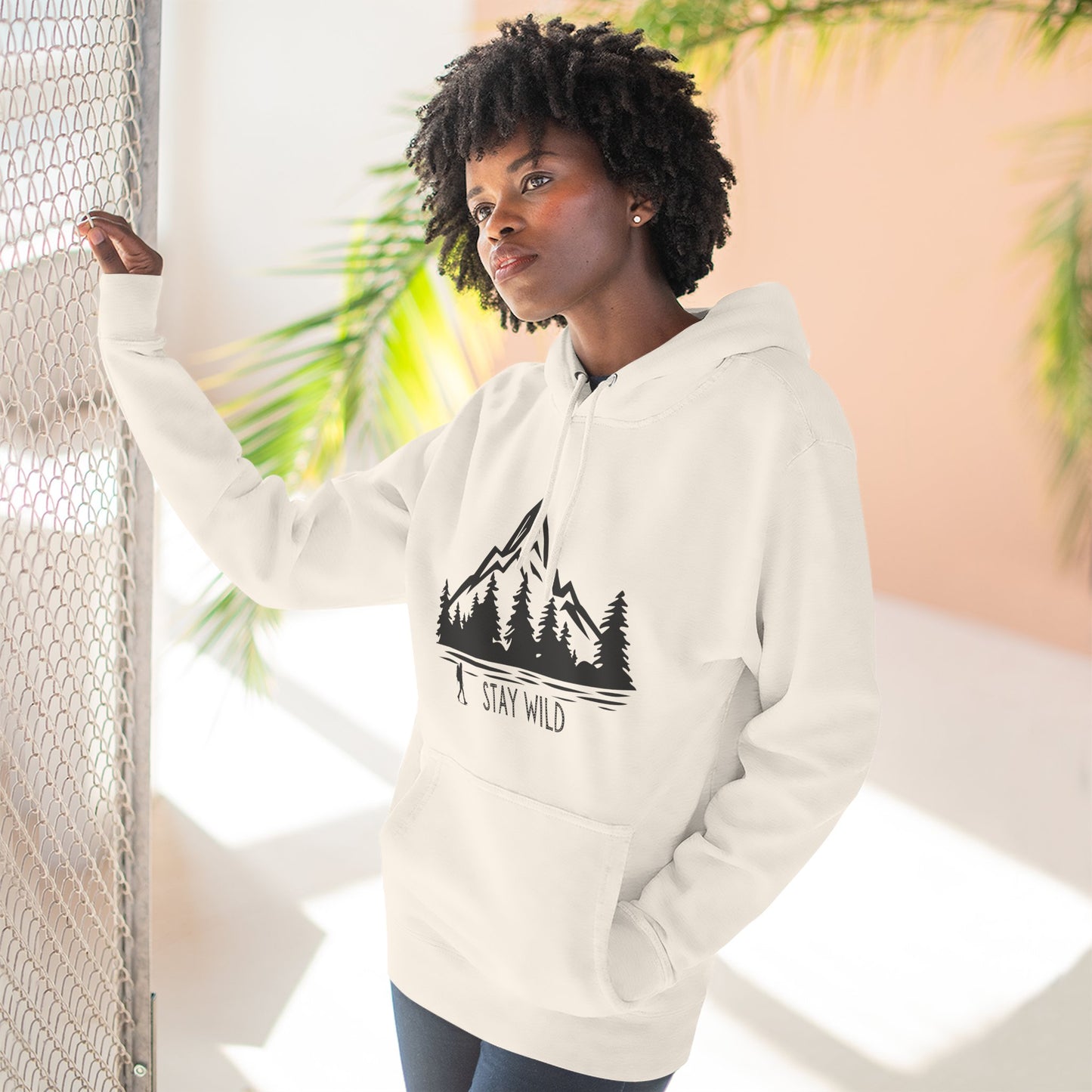 Stay Wild - Fleece Hoodie - Perfect for Outdoor Adventures, Gifts for Nature Lovers, Casual Wear, Winter Wardrobe