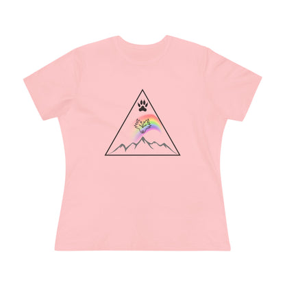 Mountain Rainbow Wolf Women's Cotton Tee