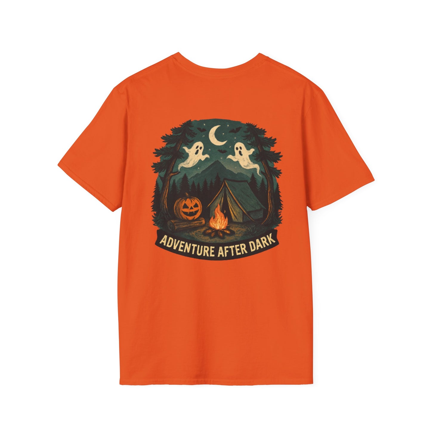 Halloween Adventure T-Shirt, Unisex Softstyle Tee, Spooky Campfire Shirt, Ghosts & Halloween Vibe, Perfect for Fall Celebrations, [...]