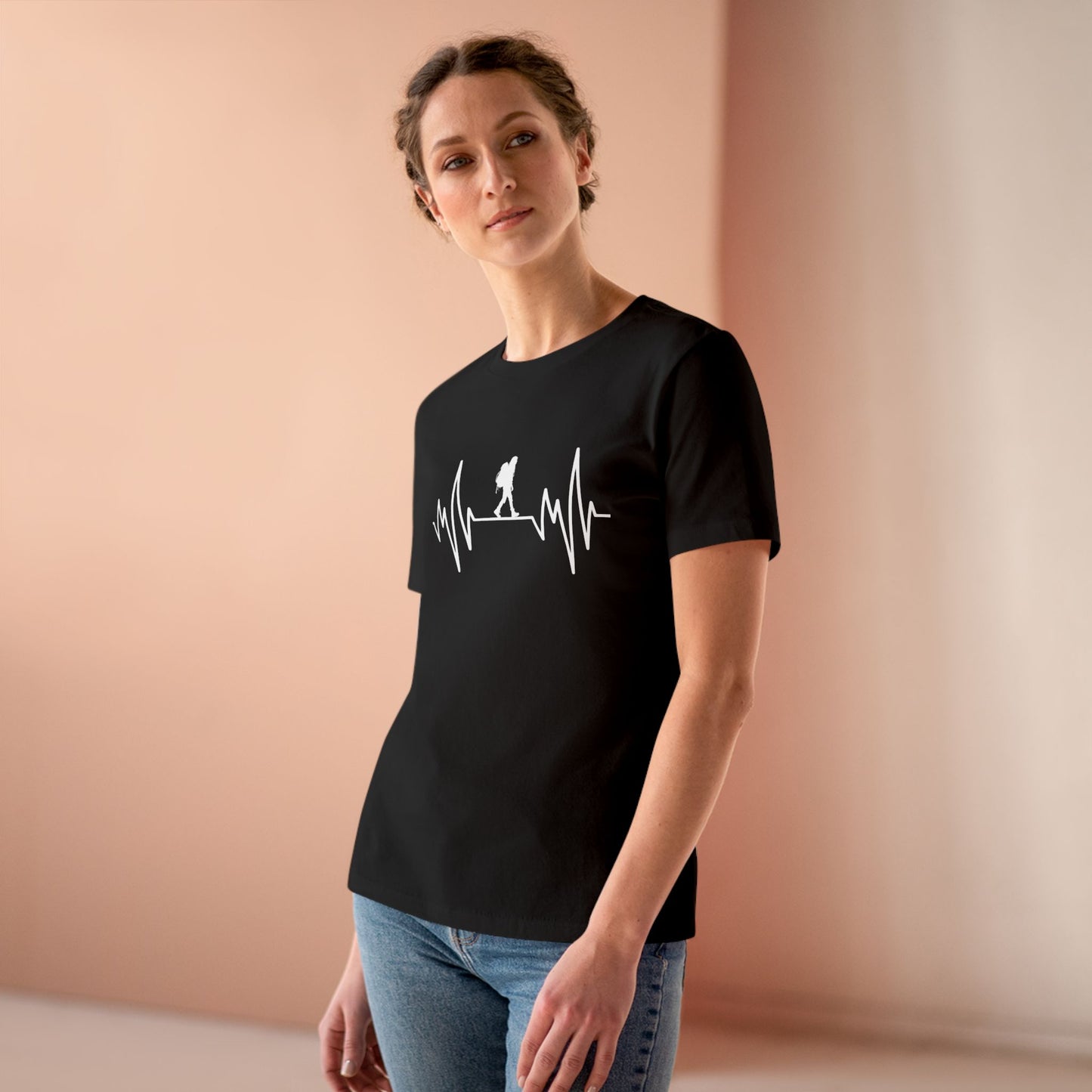 Hiker Mountain Heartbeat Women's Cotton T-shirt