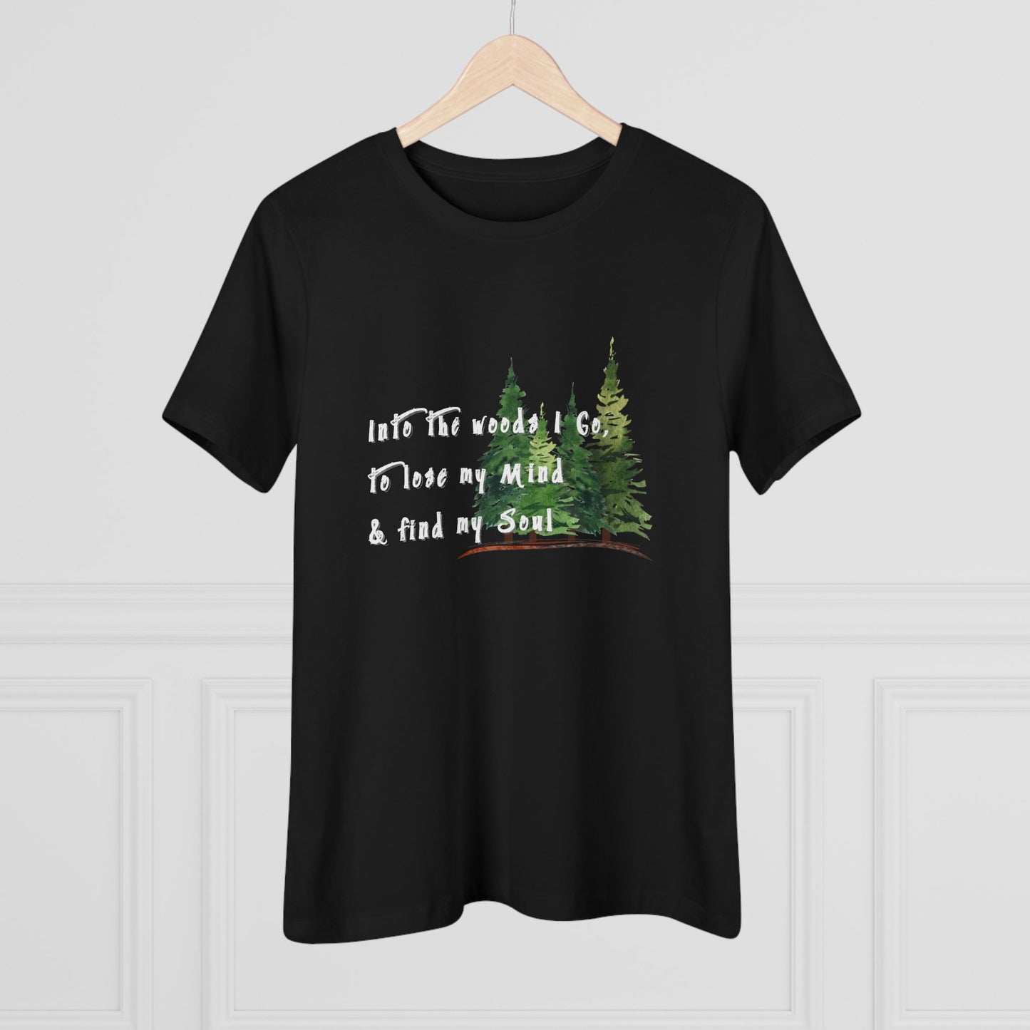 Into the Woods I Go Nature Lover Cotton T-shirt, Forest Adventure Cotton Shirt, Into the Woods Quote Top, Women's Graphic T-Shirt