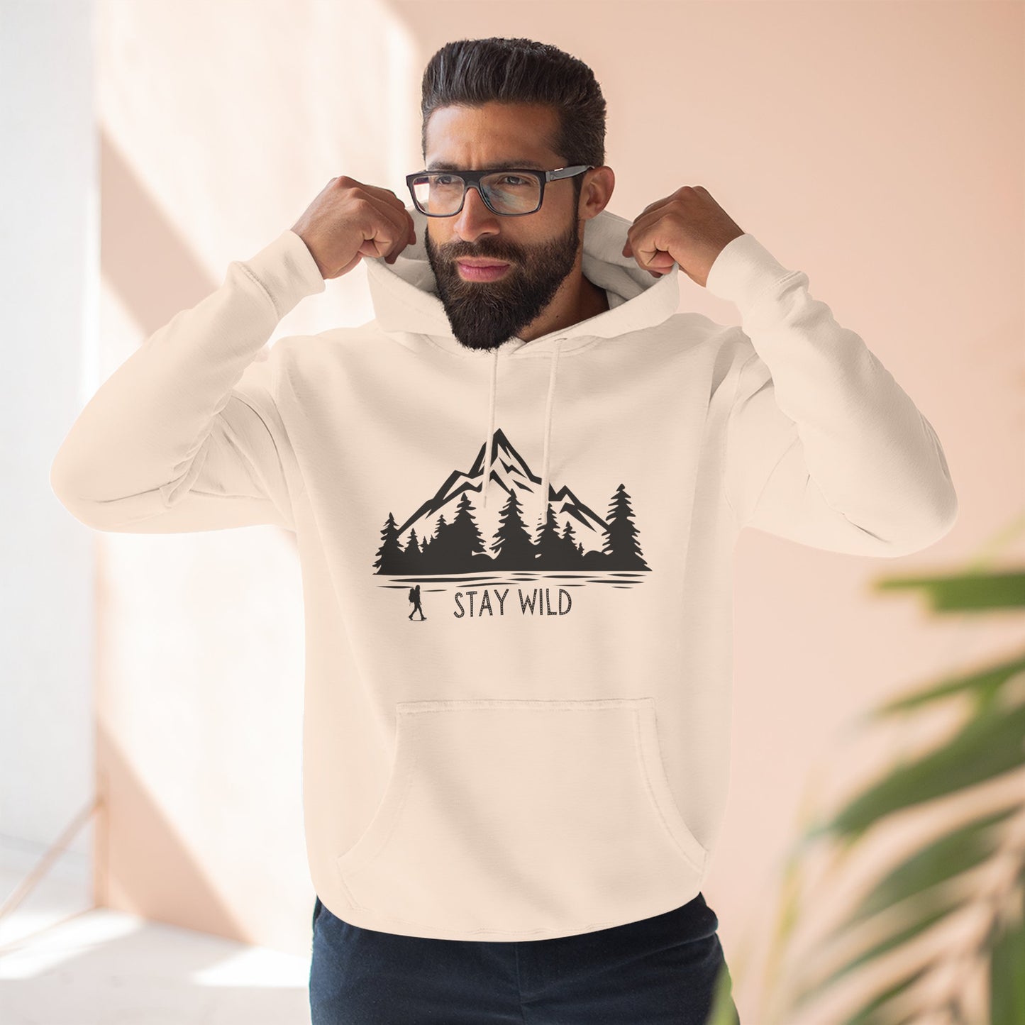 Stay Wild - Fleece Hoodie - Perfect for Outdoor Adventures, Gifts for Nature Lovers, Casual Wear, Winter Wardrobe