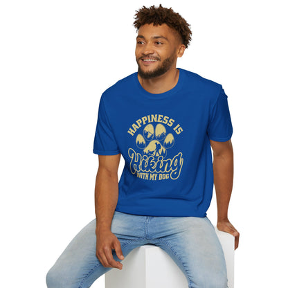 Hiking with My Dog Unisex Softstyle T-Shirt