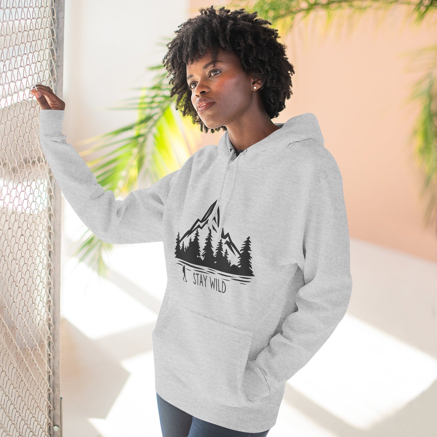 Stay Wild - Fleece Hoodie - Perfect for Outdoor Adventures, Gifts for Nature Lovers, Casual Wear, Winter Wardrobe