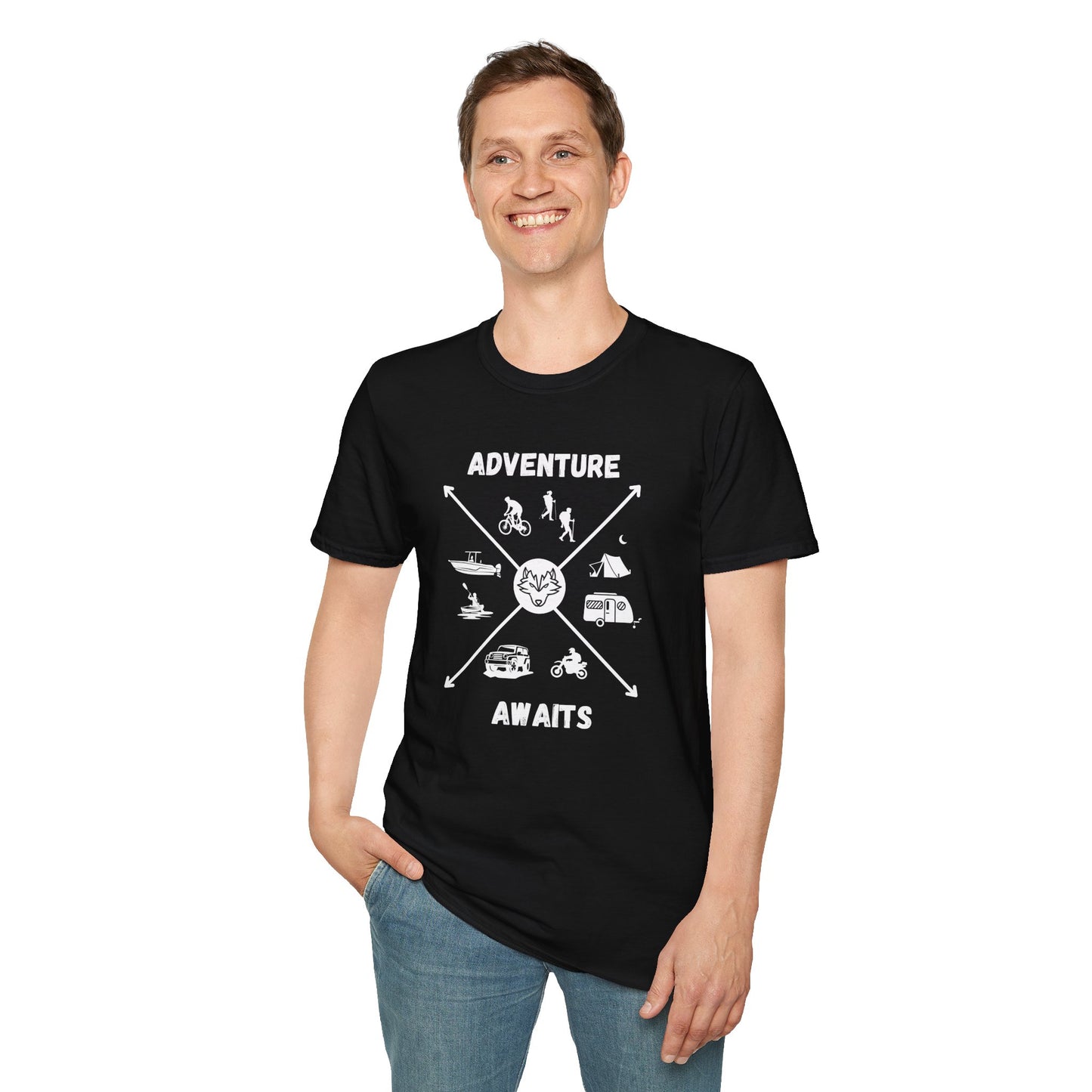 Adventure Awaits Cross Unisex Softstyle T-Shirt