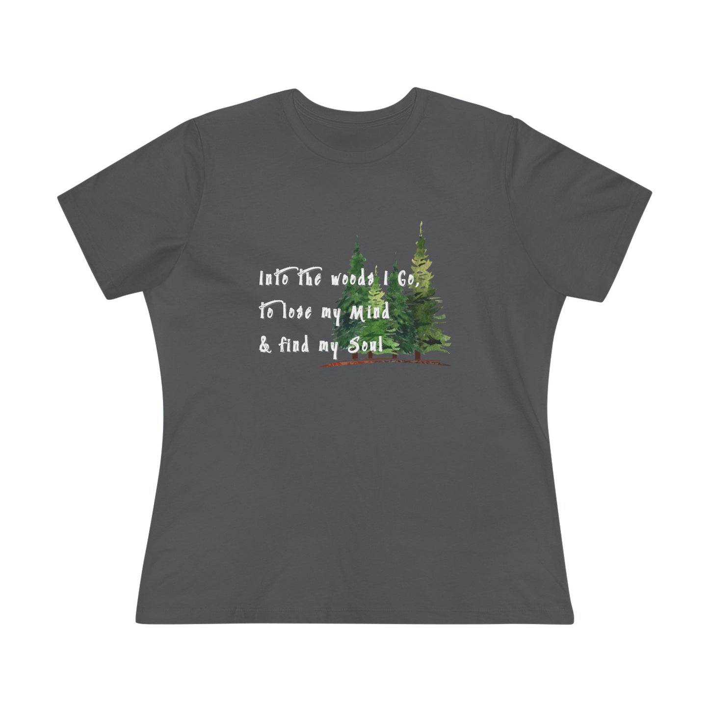 Into the Woods I Go Nature Lover Cotton T-shirt, Forest Adventure Cotton Shirt, Into the Woods Quote Top, Women's Graphic T-Shirt