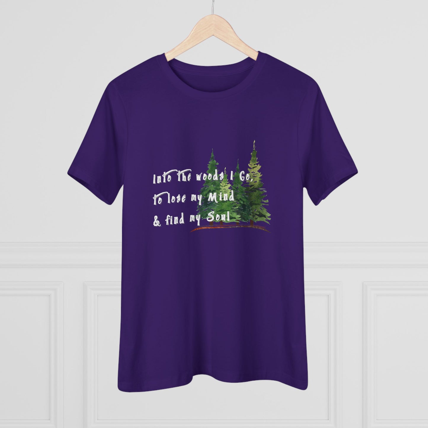 Into the Woods I Go Nature Lover Cotton T-shirt, Forest Adventure Cotton Shirt, Into the Woods Quote Top, Women's Graphic T-Shirt