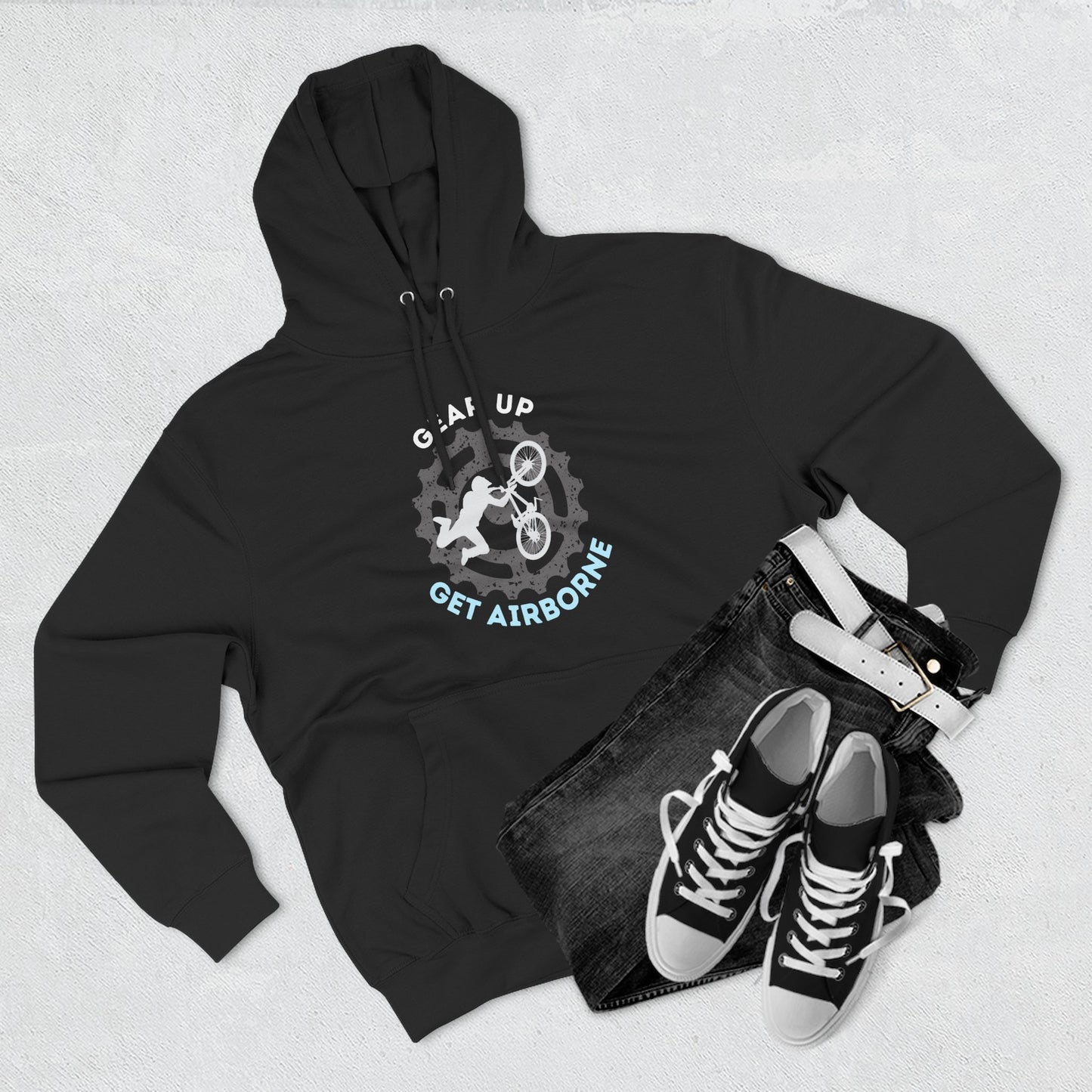 Get Airborne Fleece Hoodie - Perfect for Outdoor Adventures, Gifts for Sports Lovers, Casual Wear, Winter Wardrobe, Cycling Gear