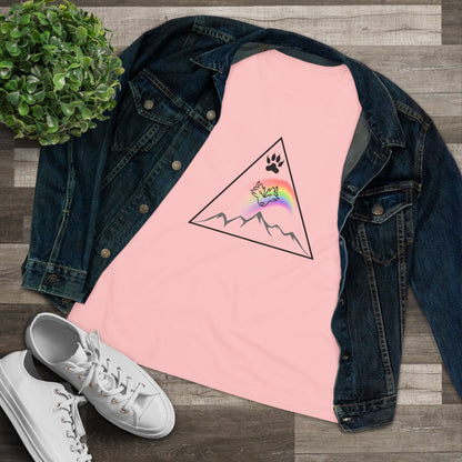 Mountain Rainbow Wolf Women's Cotton Tee