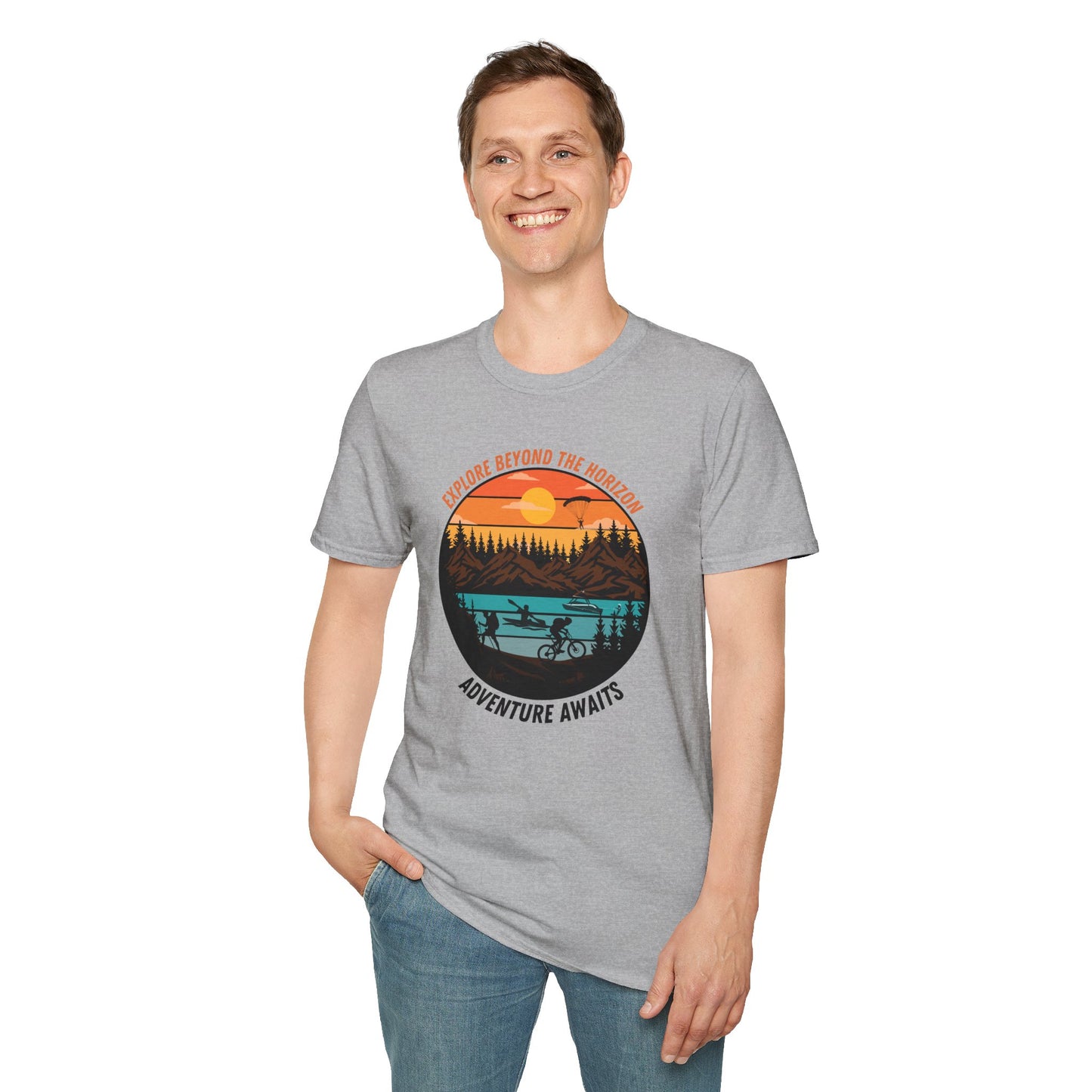 Explore Beyond the Horizon Adventure Unisex Softstyle T-Shirt