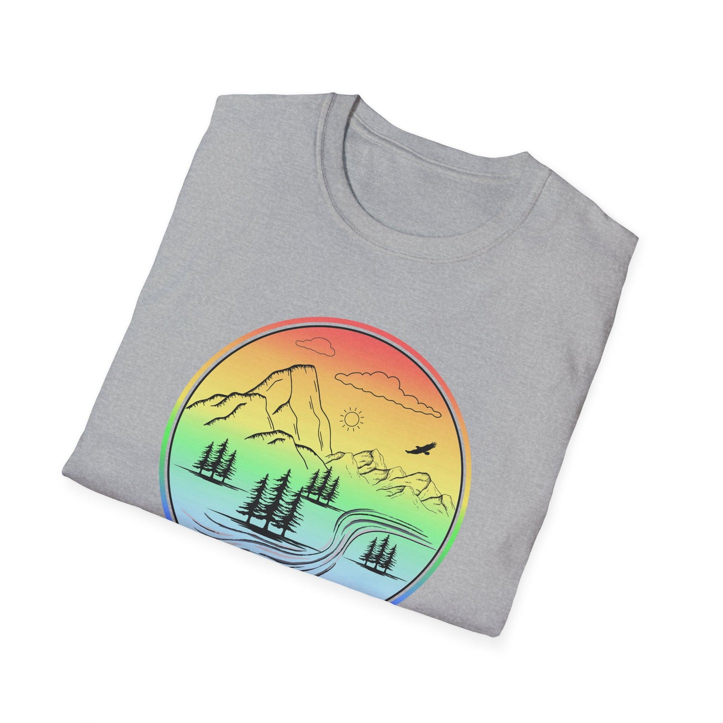 Colour Mountain Scene Unisex Softstyle T-Shirt