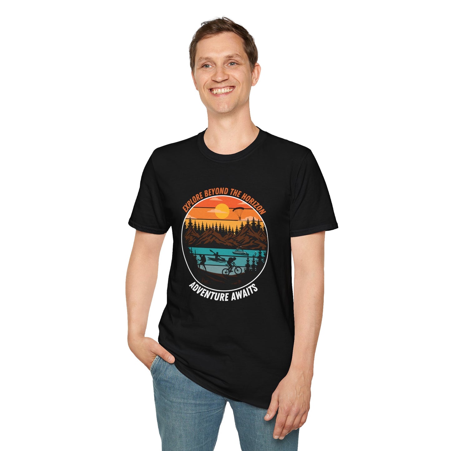 Explore Beyond the Horizon Adventure Unisex Softstyle T-Shirt