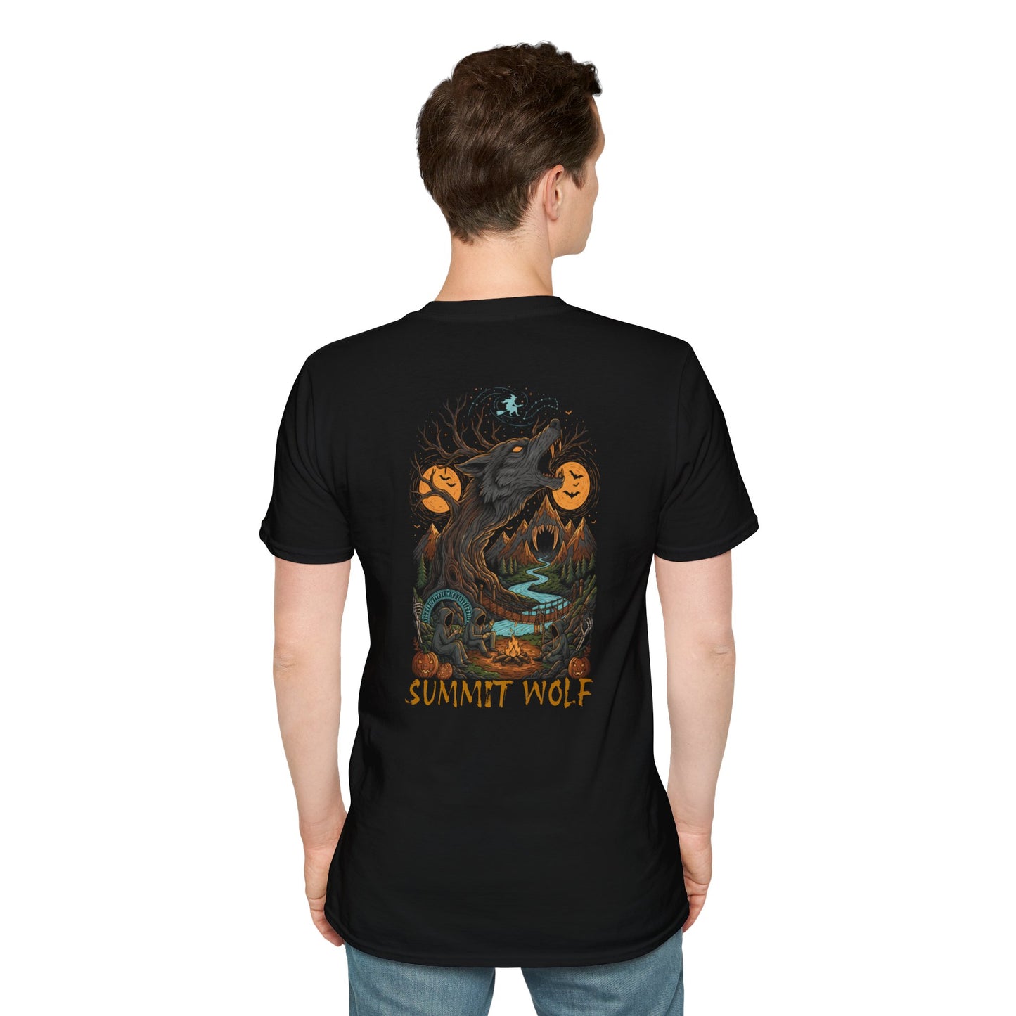 Summit Wolf Howling Double Print Unisex T-Shirt
