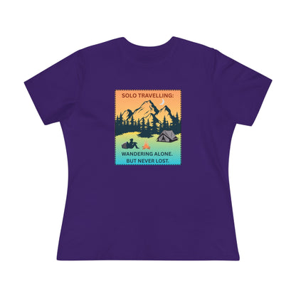 Women's Tee - Solo Travelling: Wandering Alone But Never Lost