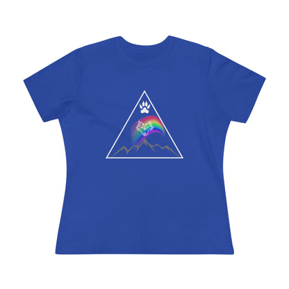 Mountain Rainbow Wolf Women's Cotton Tee
