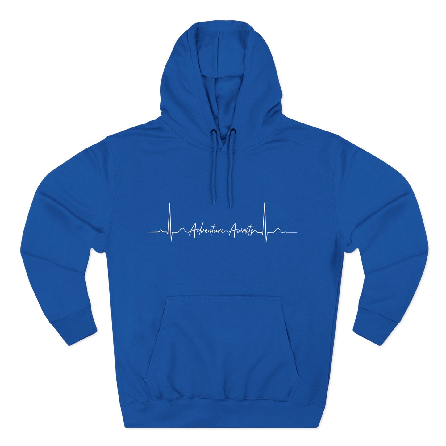 Heartbeat Adventure Awaits Fleece Hoodie - Perfect for Outdoor Adventures, Gifts for Nature Lovers, Casual Wear, Winter Wardrobe