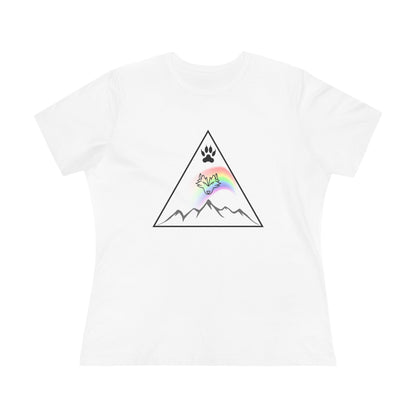 Mountain Rainbow Wolf Women's Cotton Tee