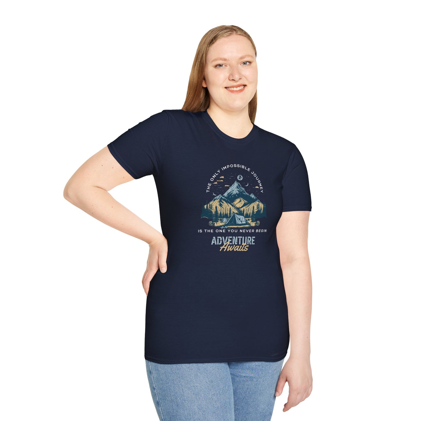 Adventure Awaits Unisex T-Shirt - The only impossible journey is the one you never begin