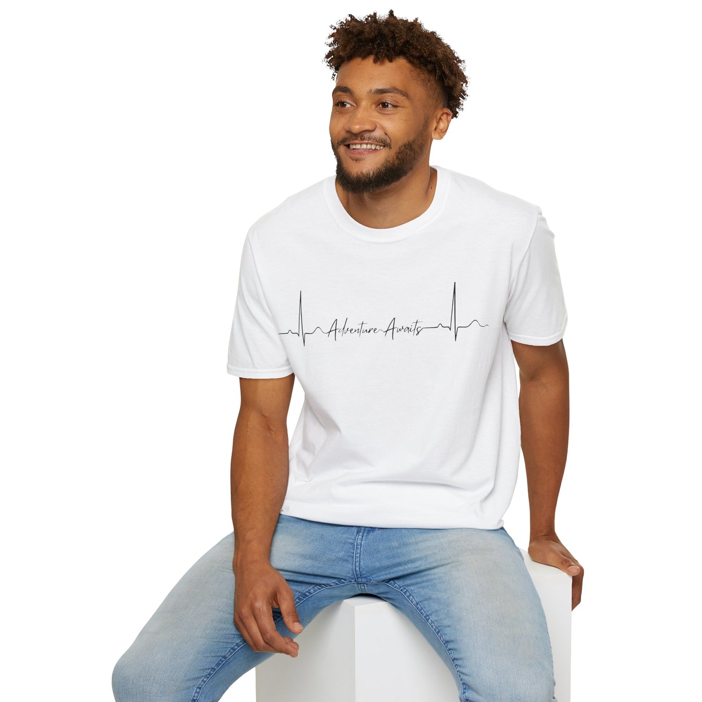 Heartbeat Adventure Awaits Unisex Softstyle T-Shirt