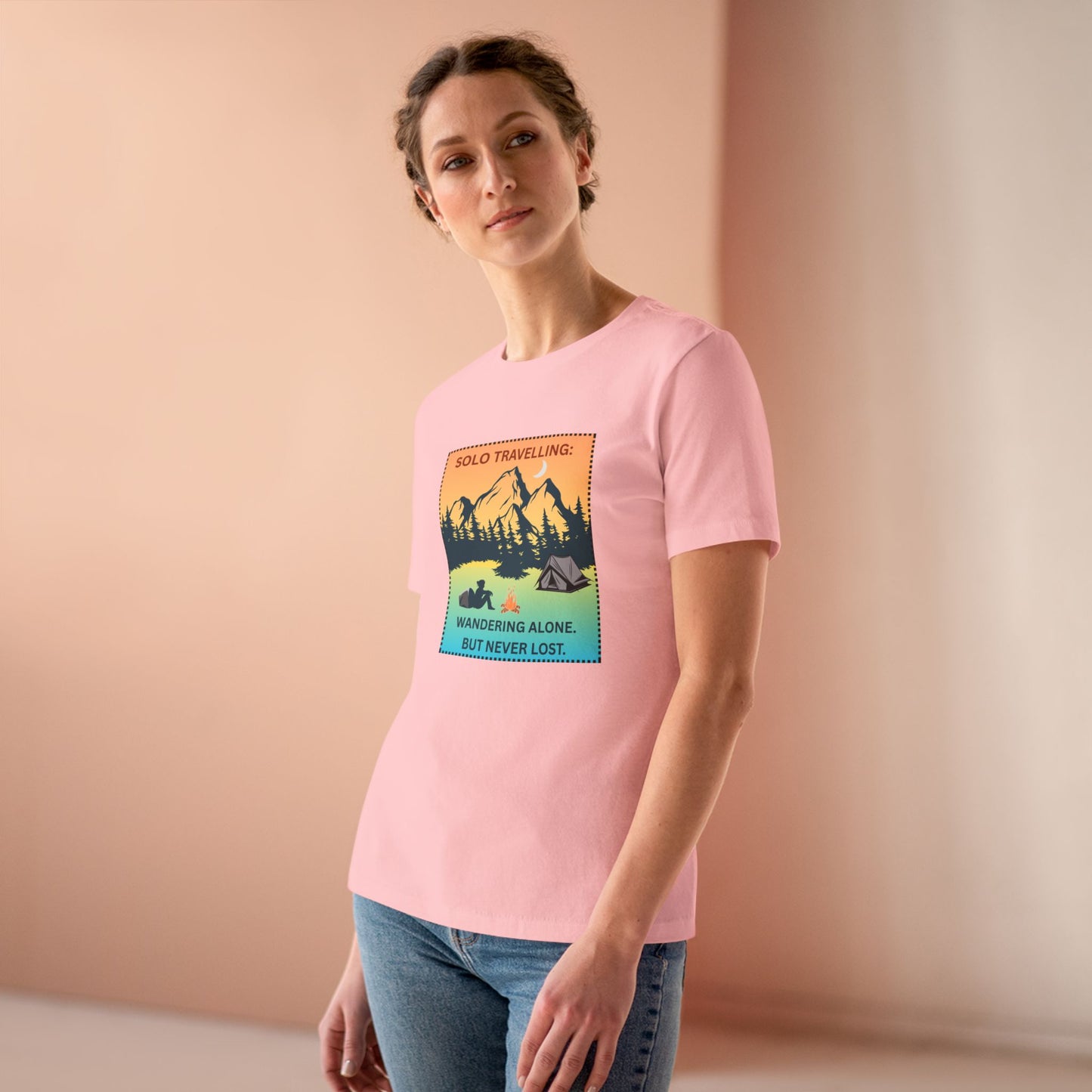 Women's Tee - Solo Travelling: Wandering Alone But Never Lost