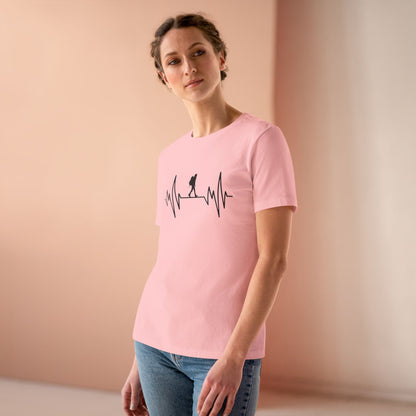 Hiker Mountain Heartbeat Women's Cotton T-shirt