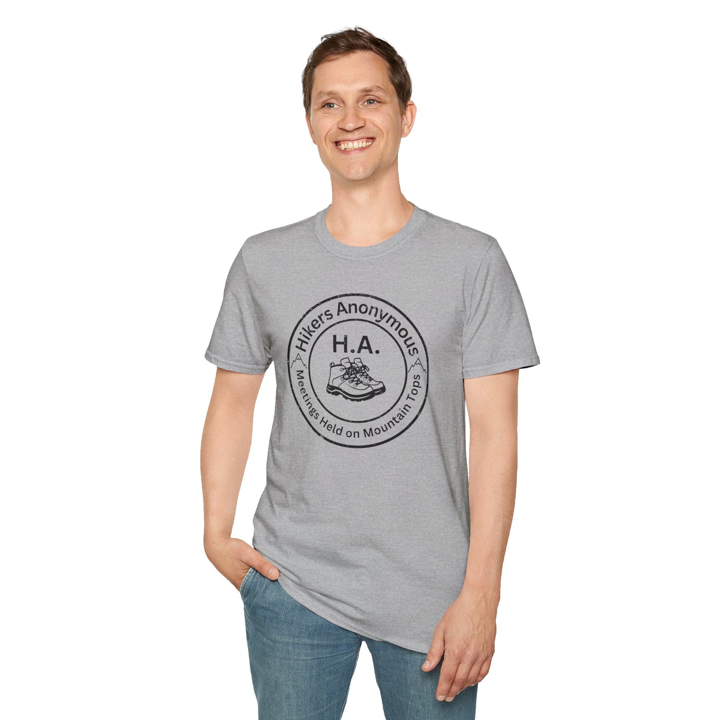 Hikers Anonymous Softstyle T-Shirt - Meetings held in the Mountains,