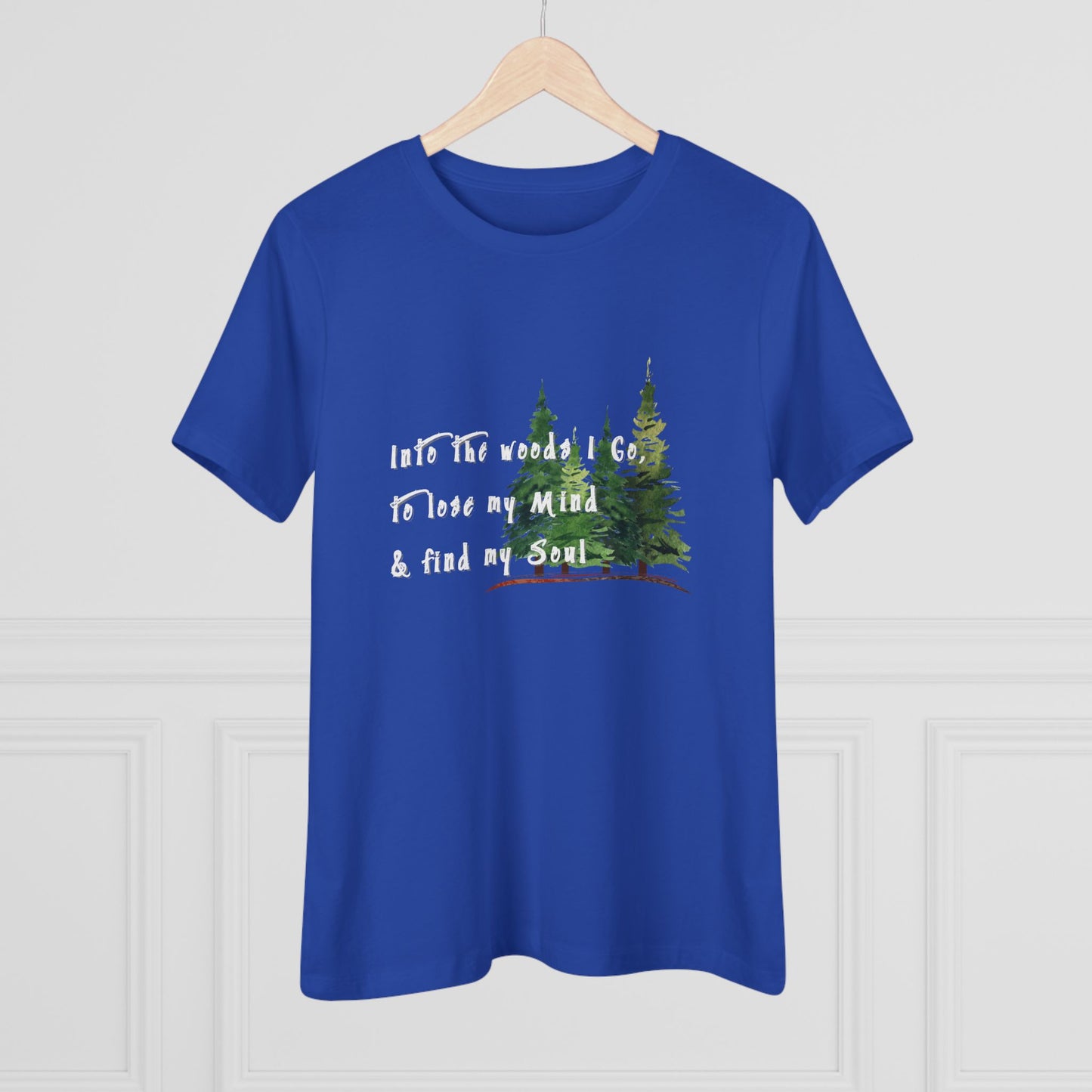 Into the Woods I Go Nature Lover Cotton T-shirt, Forest Adventure Cotton Shirt, Into the Woods Quote Top, Women's Graphic T-Shirt