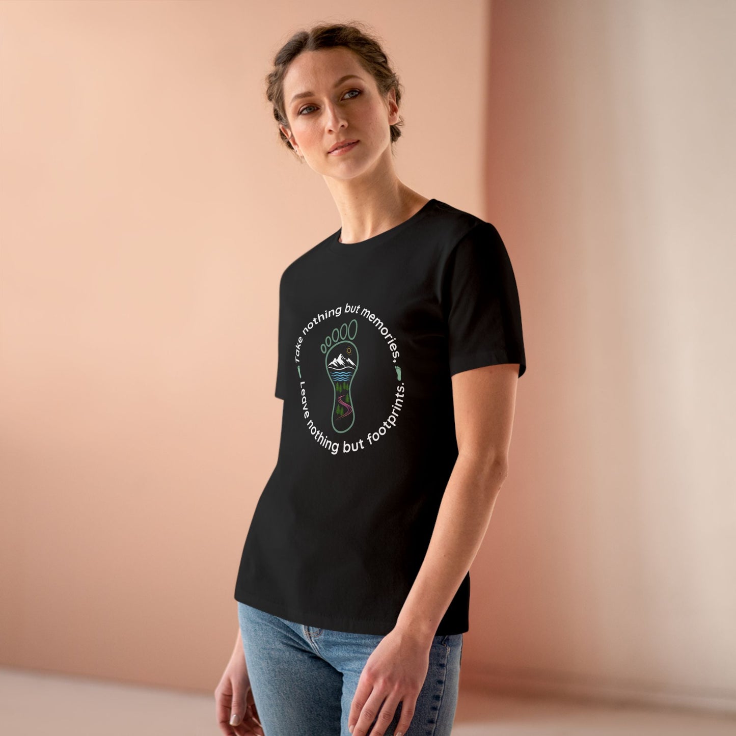 Women's Cotton Tee - Take Memories Leave Footprints