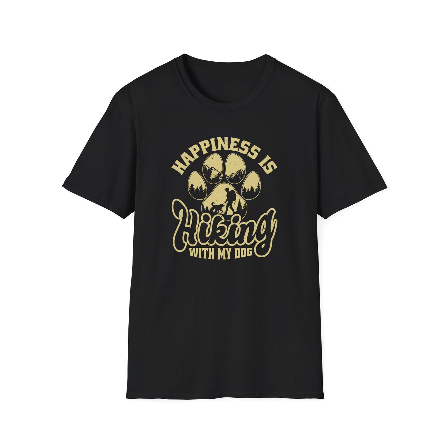 Hiking with My Dog Unisex Softstyle T-Shirt