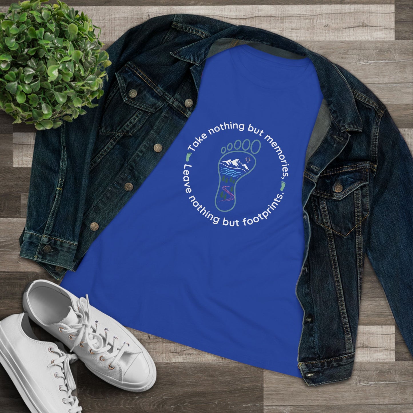 Women's Cotton Tee - Take Memories Leave Footprints