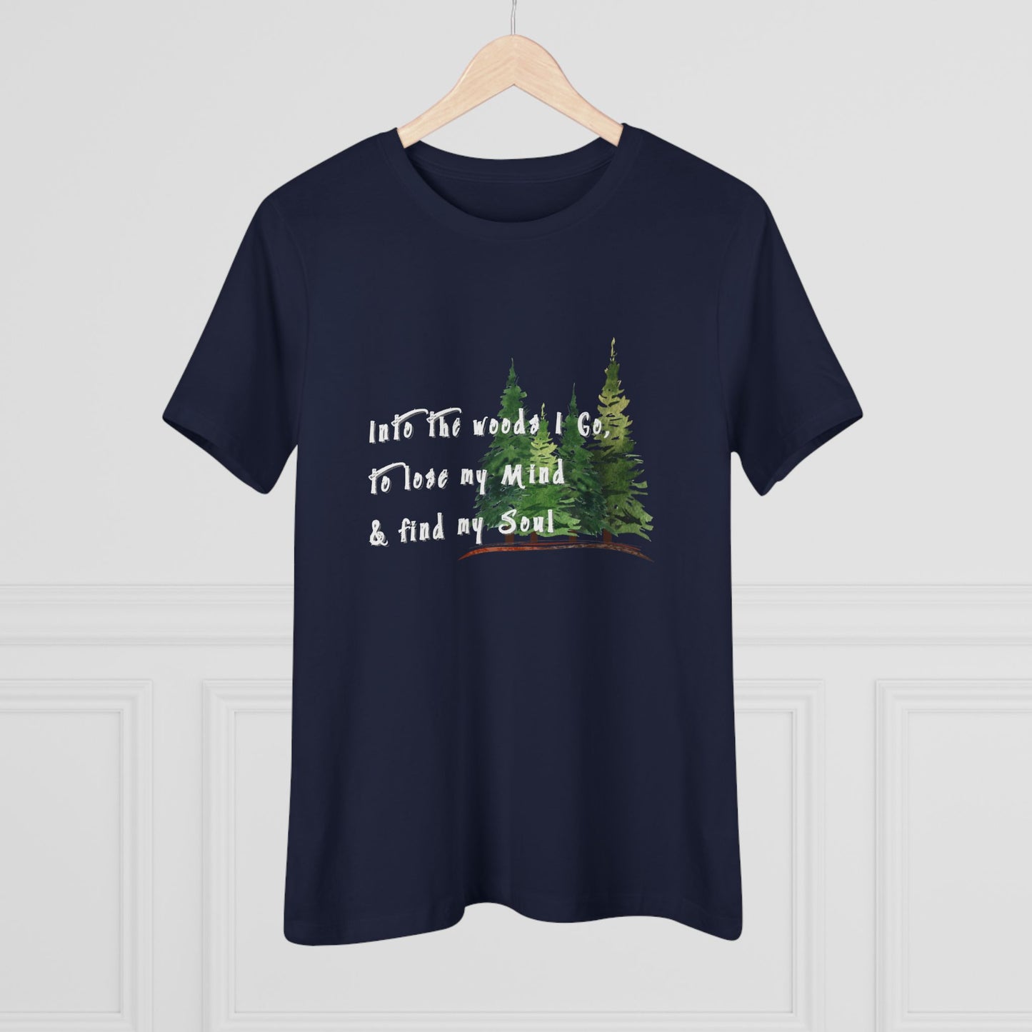 Into the Woods I Go Nature Lover Cotton T-shirt, Forest Adventure Cotton Shirt, Into the Woods Quote Top, Women's Graphic T-Shirt