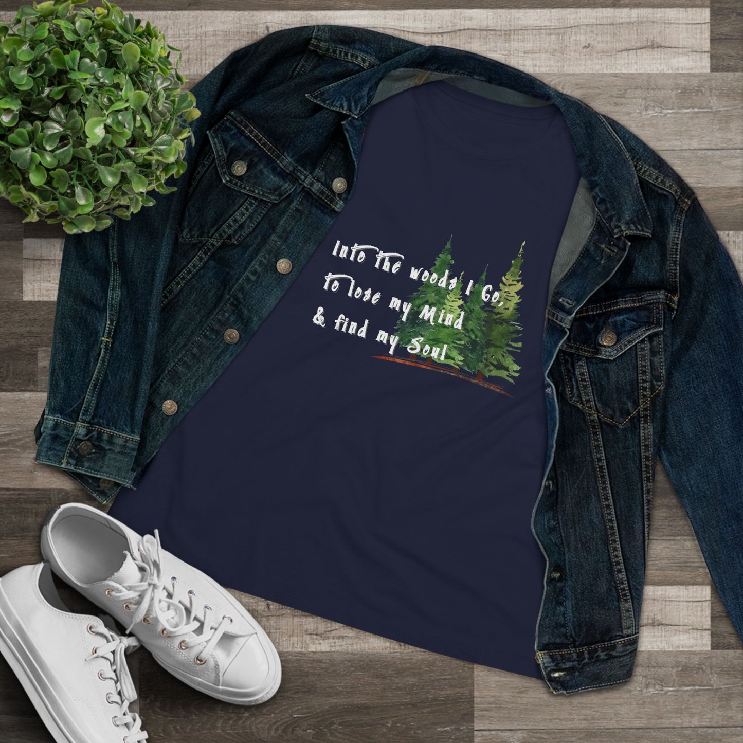 Into the Woods I Go Nature Lover Cotton T-shirt, Forest Adventure Cotton Shirt, Into the Woods Quote Top, Women's Graphic T-Shirt