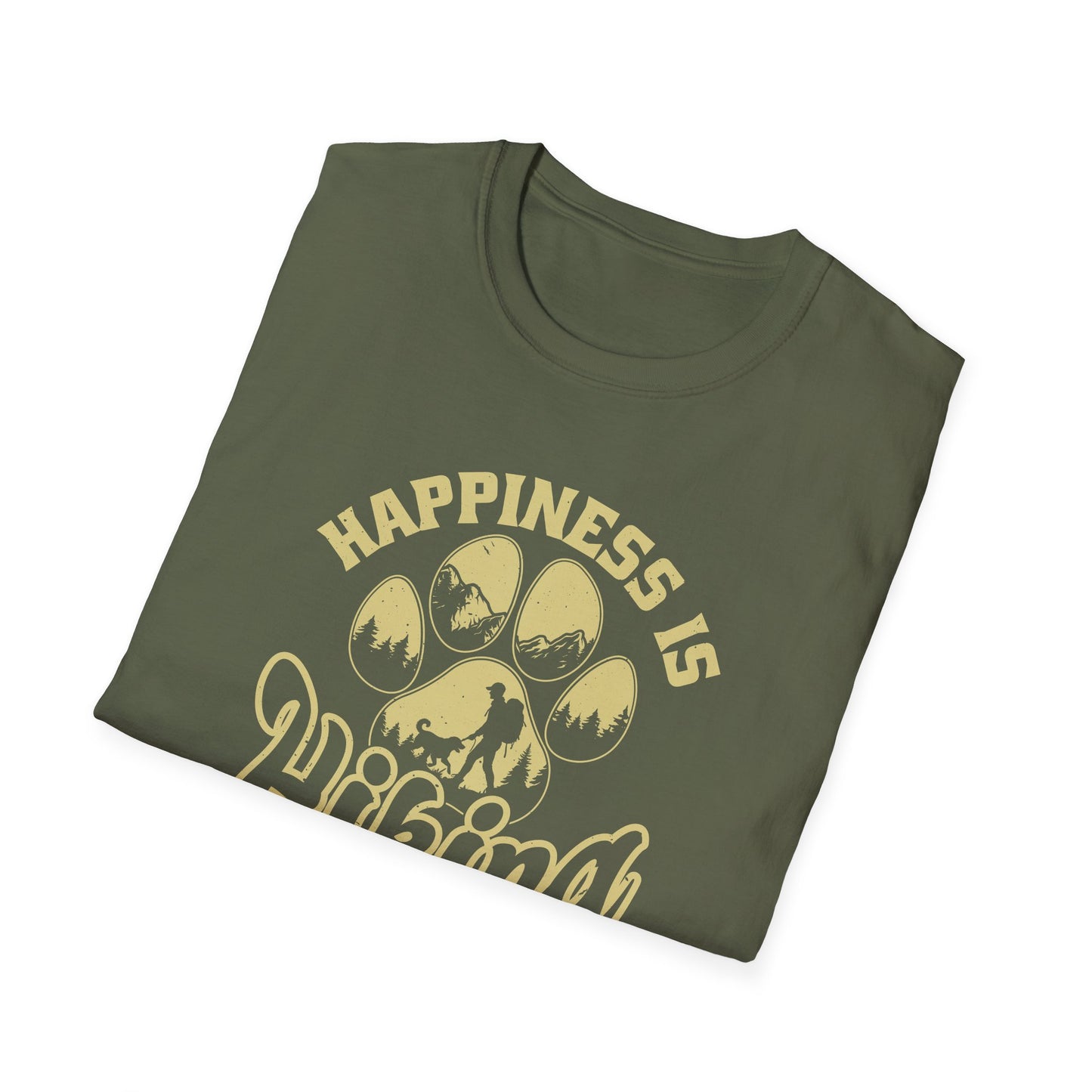Hiking with My Dog Unisex Softstyle T-Shirt