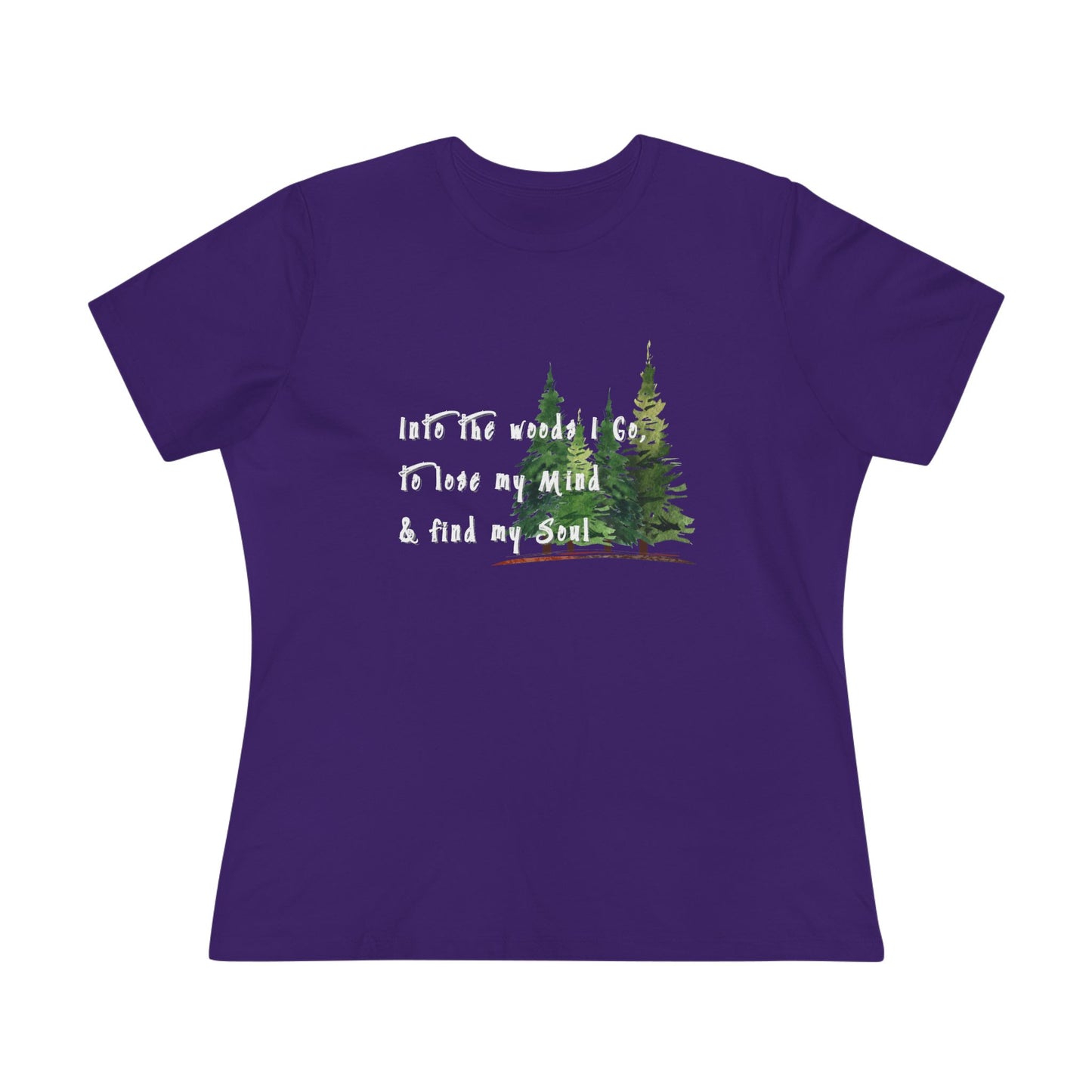 Into the Woods I Go Nature Lover Cotton T-shirt, Forest Adventure Cotton Shirt, Into the Woods Quote Top, Women's Graphic T-Shirt