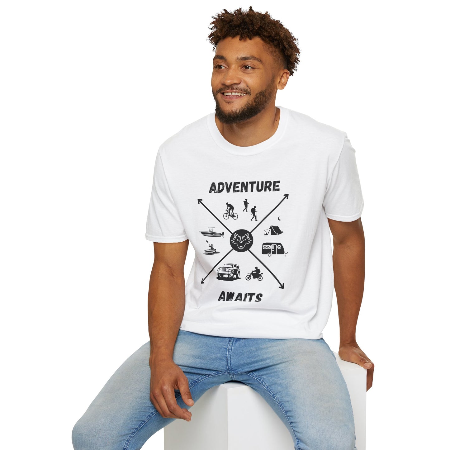 Adventure Awaits Cross Unisex Softstyle T-Shirt