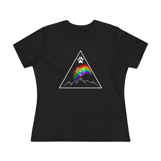 Mountain Rainbow Wolf Women's Cotton Tee