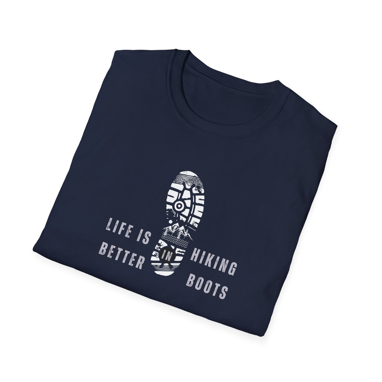 Hiking Unisex Softstyle T-Shirt: Life is Better with Hiking Boots