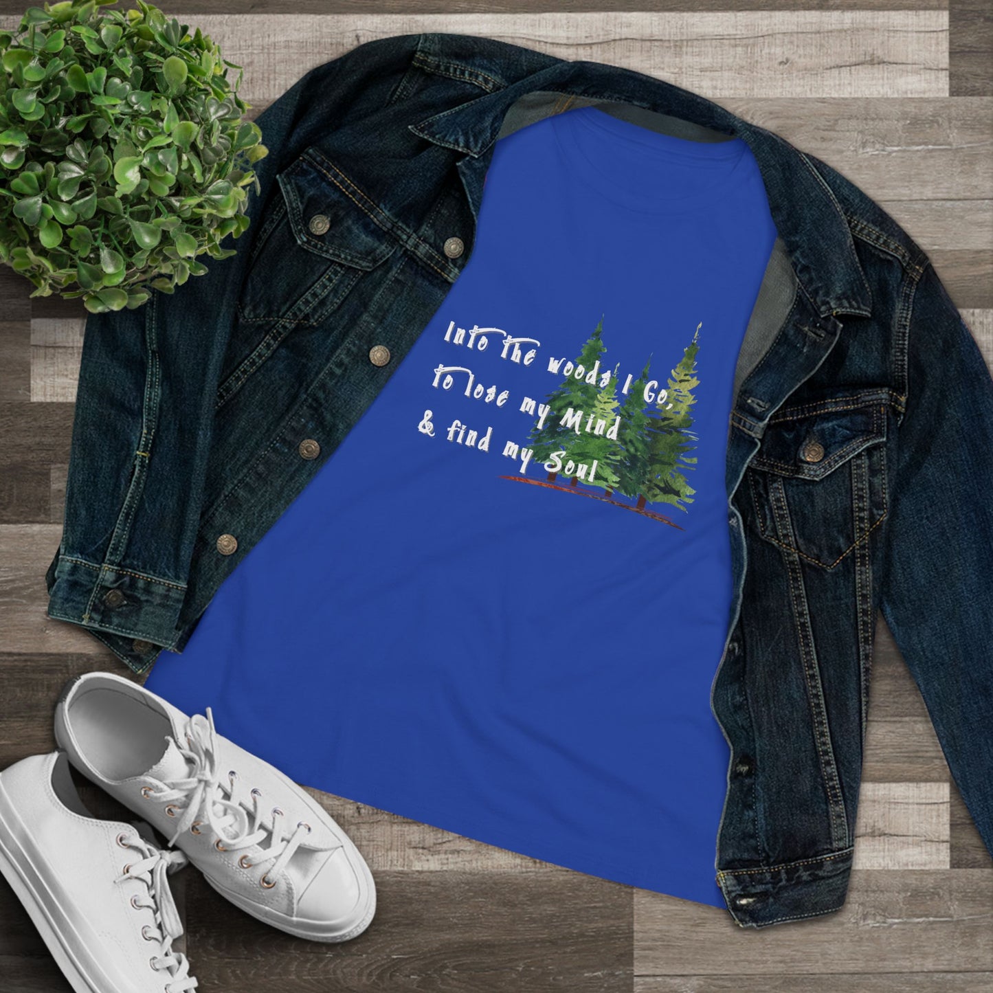 Into the Woods I Go Nature Lover Cotton T-shirt, Forest Adventure Cotton Shirt, Into the Woods Quote Top, Women's Graphic T-Shirt
