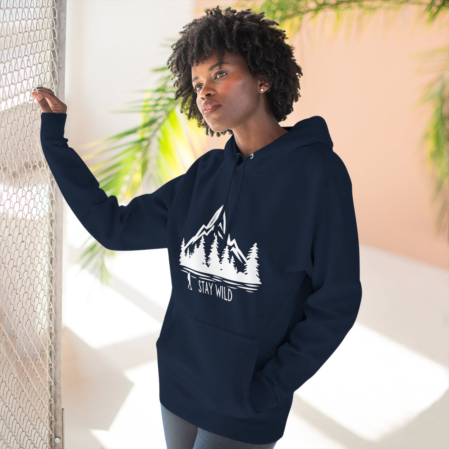 Stay Wild - Fleece Hoodie - Perfect for Outdoor Adventures, Gifts for Nature Lovers, Casual Wear, Winter Wardrobe